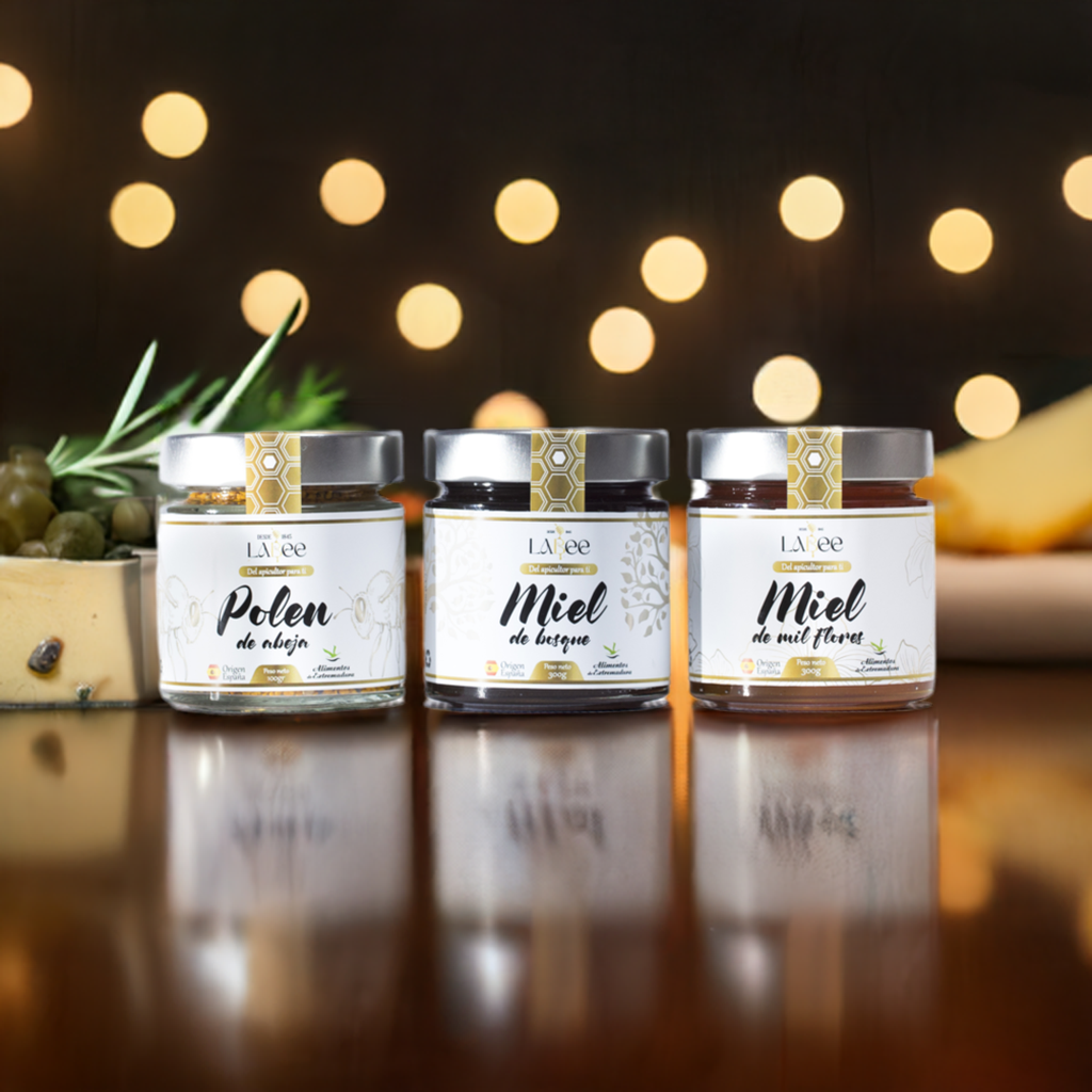 pack gourmet miel cruda y polen de abeja regalo de navidad