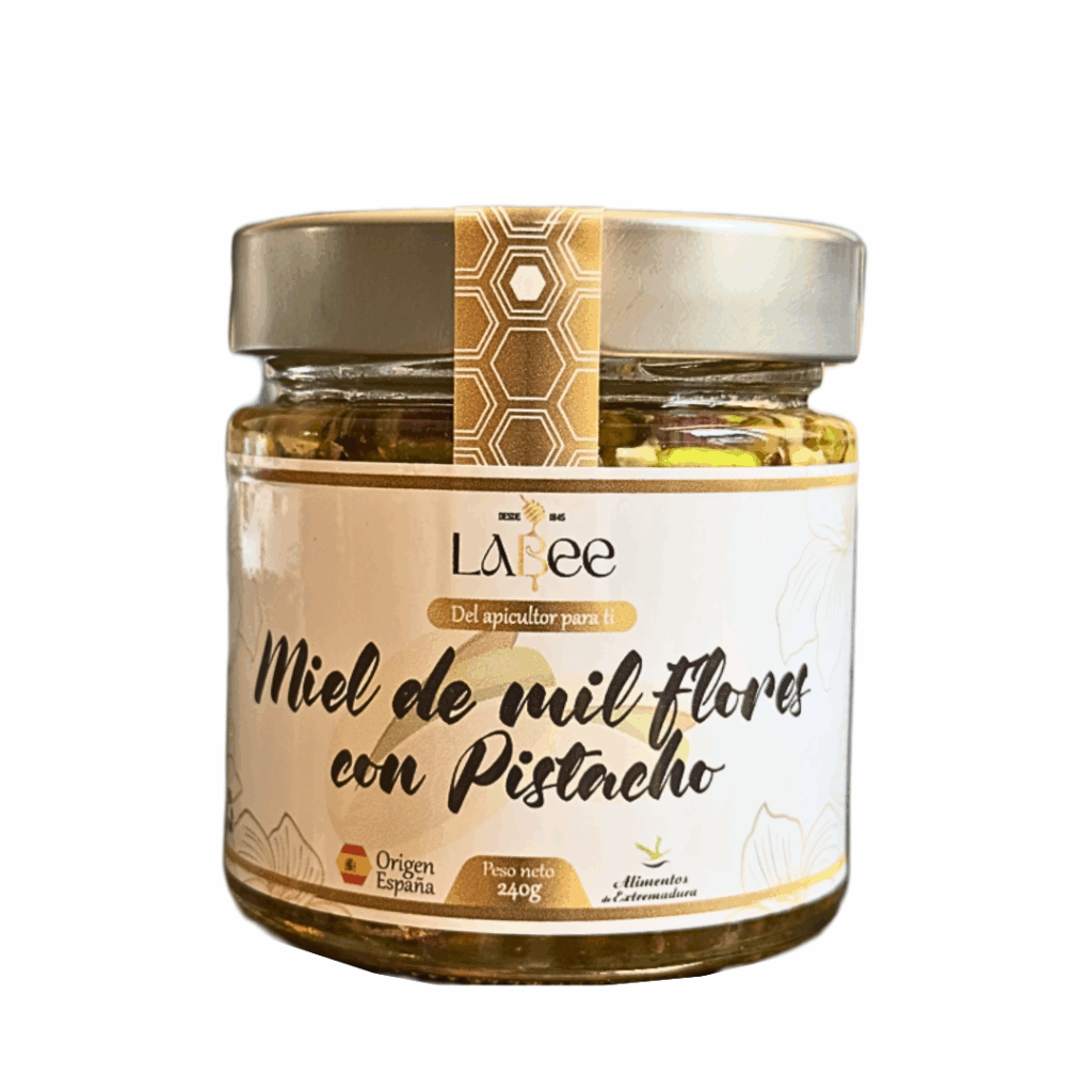 Miel de mil flores con pistachos